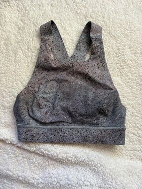 lululemon Gray Speckled High-Neck Sports Bra size 4